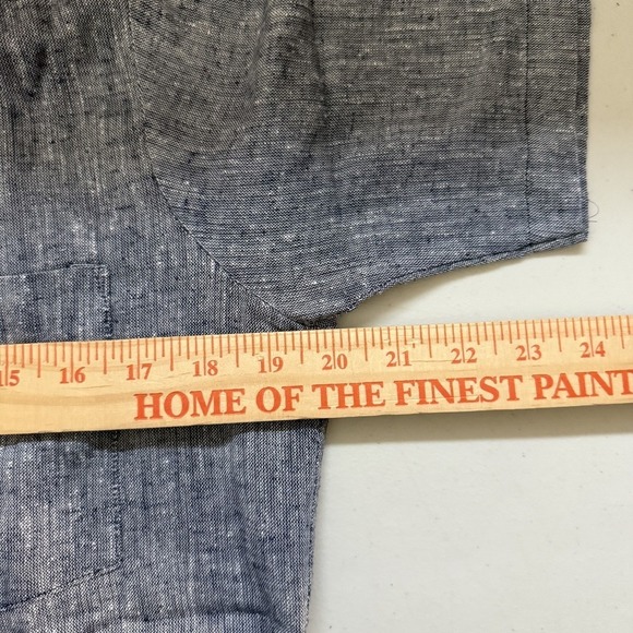 Lexington Button Down Shirt Mens S Gray Short Sleeve Cotton Blend Textured - Picture 8 of 10